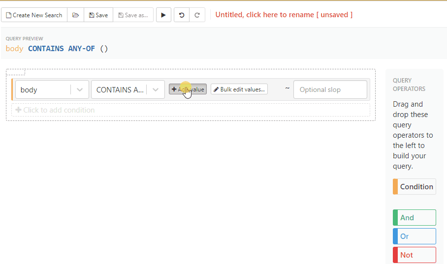Using the Contains-Any-Of Operator