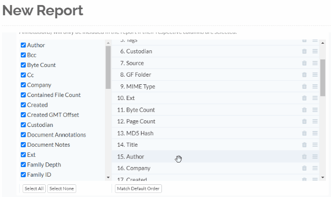 Drag and drop column to change its position