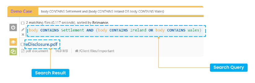 Running Advanced searches from the search bar
