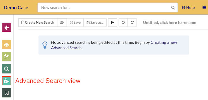 Advanced Search view