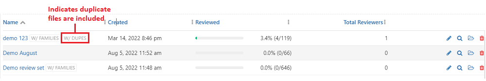 Include dupes in the review set