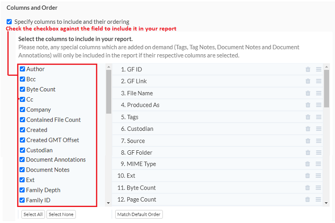 Choose the columns and set their order