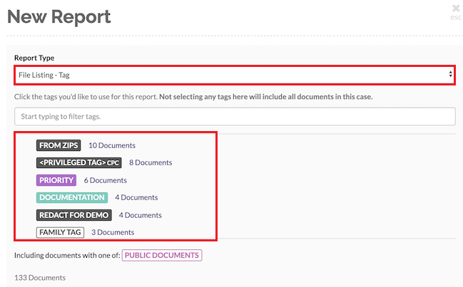 Select tags to be added