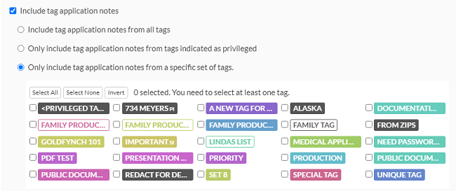 Include Tag Application Notes