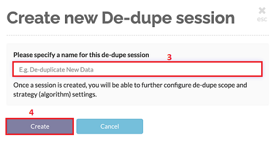 Enter a name and click on create