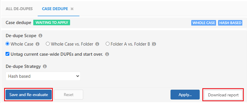Save and Re-evaluate a dedupe session