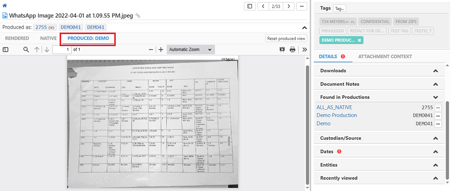 Produced version of the open file