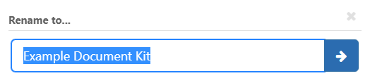 Enter new name for document kit