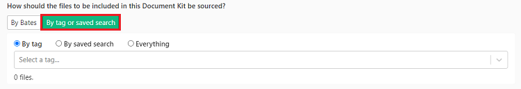 File selection by tag