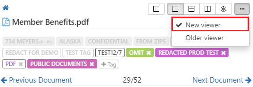 Document viewer option