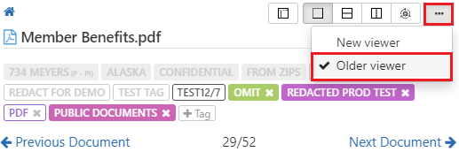 Document viewer option