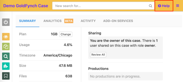 Click on the Help button in the top right corner