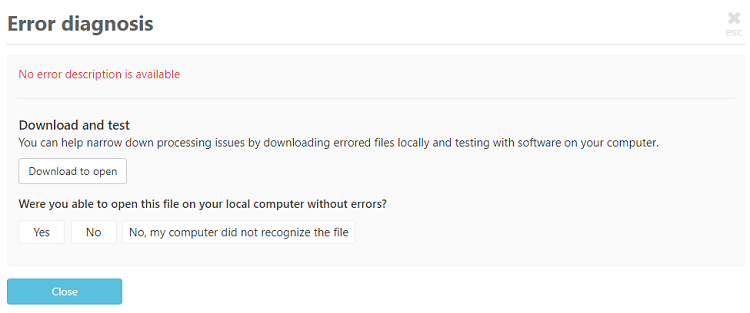 Unidentifiable error
