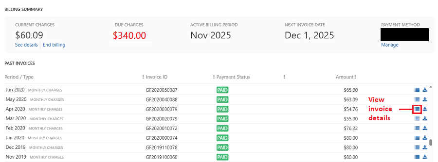 View Invoice Details