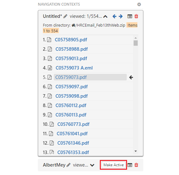 If you open a new Navigation Context it will be in a new context panel and you can return to the old one(s) at any time