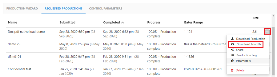 Download the Production Load File