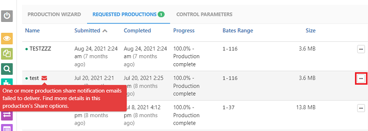 Production sharing error indicator