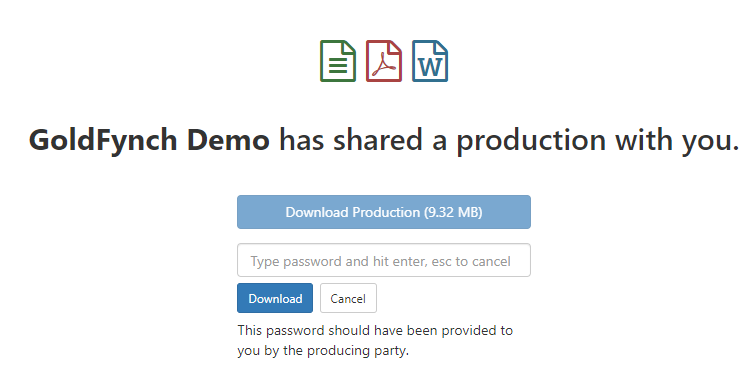 Enter download password