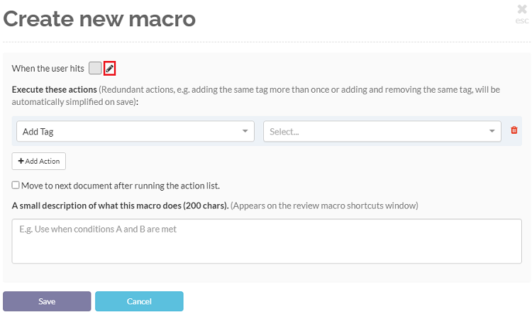 Click to enter macro key