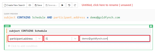 Enter participant address for subject search