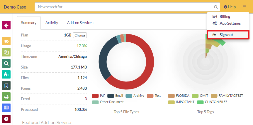 Sign out of your case