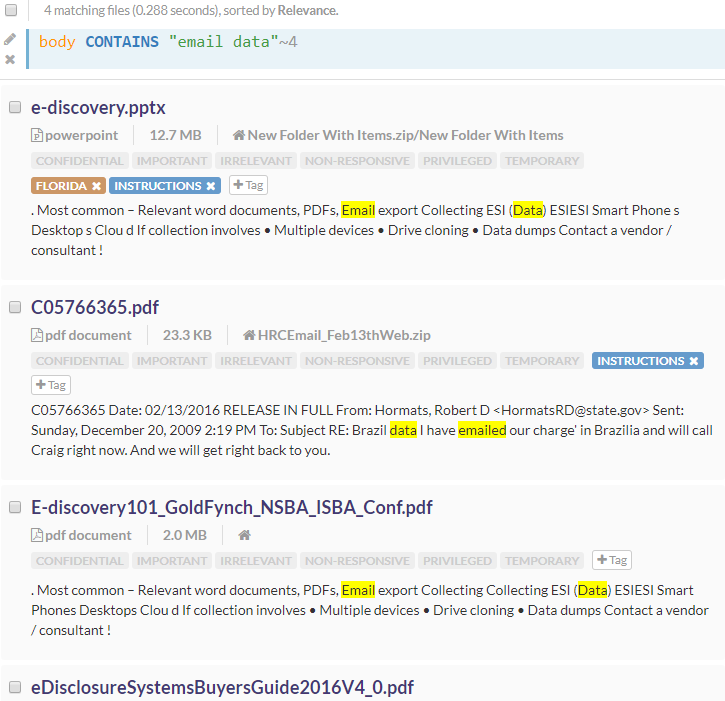 Search with a slop value of 4