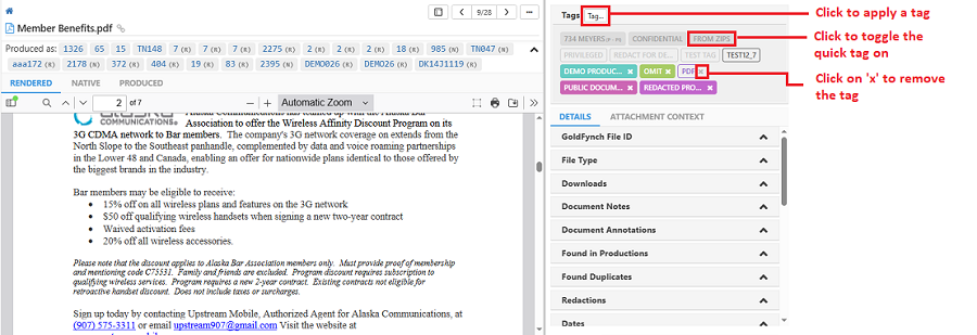 Assign and remove tags from the Docs View